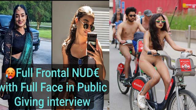 Indian NRI Girl Studying Abroad NUDE in Public Giving Interview