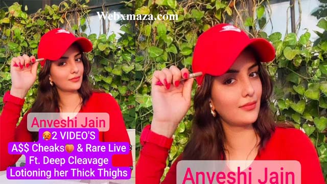 Anveshi jain Cheaks Rare Live Ft. Deep Cleavage Lotioning