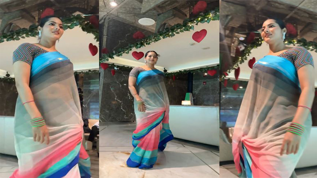 Bangali Girl With Saree At Valentines Special walk #happy #party Fuck