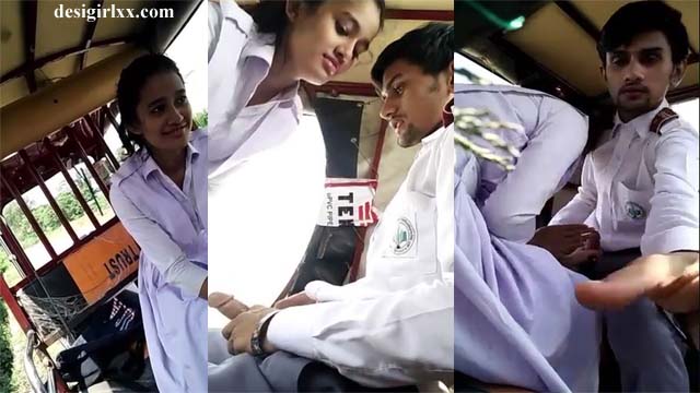 Young College Couple Fucking in Rikshaw After Class in Dress