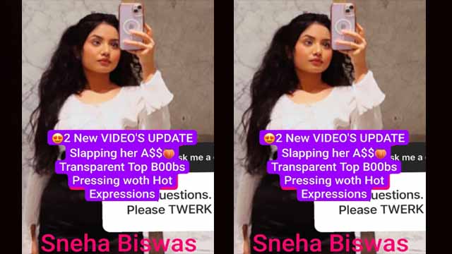 Sneh@ Bisw@S Famous Insta Most Demanded – Latest App Exclusive UPDATE her A$$ – Transparent T0p B00bs Pressing with Hot Expressions