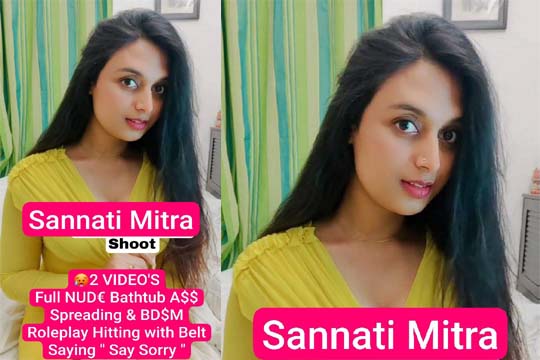 Sannati Mitra Most Demanded Famous Insta Model – Full NUD€ Bathtub B00bs Pressing A$$ Spreading – BD$M Roleplay Hitting with Belt – Saying ” Say Sorry