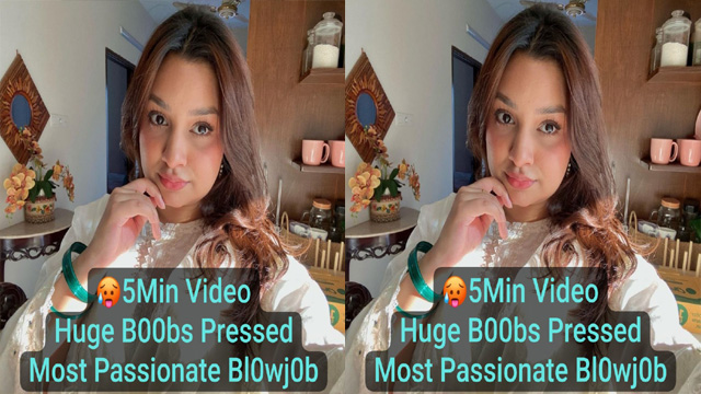 SuperBusty Desi Wife Latest Viral Huge B00bs Pressed Most Passionate Bl0wj0b with Clear Audio Loud Moans
