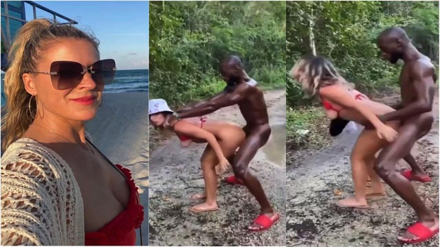 Vacation Outdoor Fuck with a local Black Guy So Hard Fucking White Women Sexxx