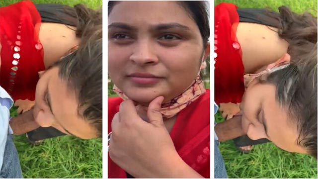Desi Aunty Giving Blowjob in outdoor Must Watch