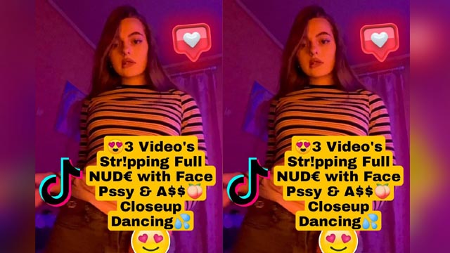 Cute Tiktoker Most Demanded Latest Exclusive Viral Stuff Total 3 Video’s Stripping Full NUDE with Face & Dancing💃Pussy & ASS Closeup💦!! Don’t Miss🥵