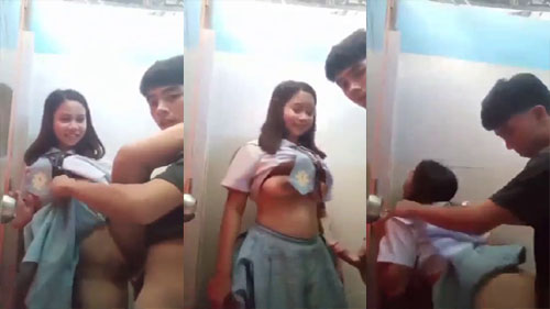 Cute School Girl Having Fun And Nude Sex With BF IN Shoppingmol Bathroom Must Watch