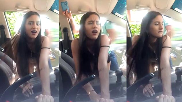 Teen Girl Getting Backshots in the Front Seat of the Car