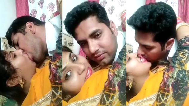 Romantic kissing clip of desi honeymoon couple Watch Now