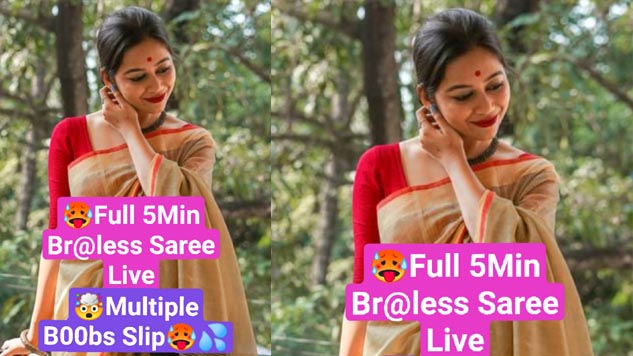 Ash! Singh New Latest Most Exclusive Full 5Min+ Br@less Saree Live Ft. Multiple B00bs Slip with Face 💦!!