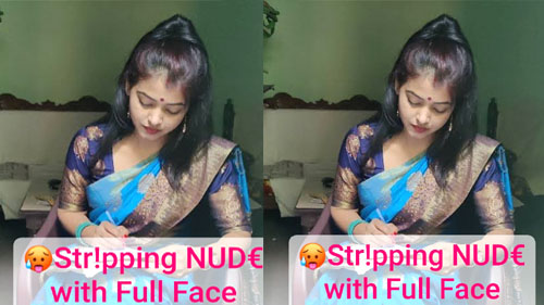 Cute Bank Receptionist Latest Most Exclusive Viral Self Recorded For Rich Client Str!pping her Saree & Playing with her B00bs💦!! 🥵