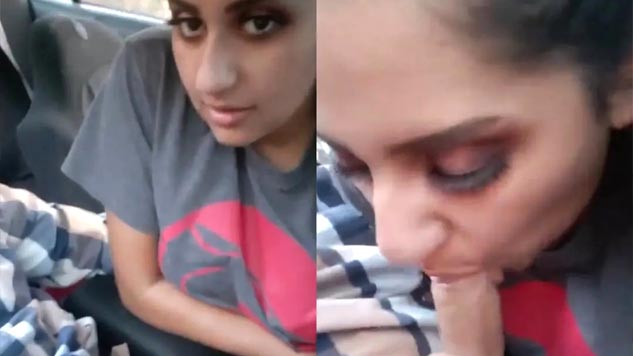 NRI Desi Girl Sucking Her Lovers Dick in the Car